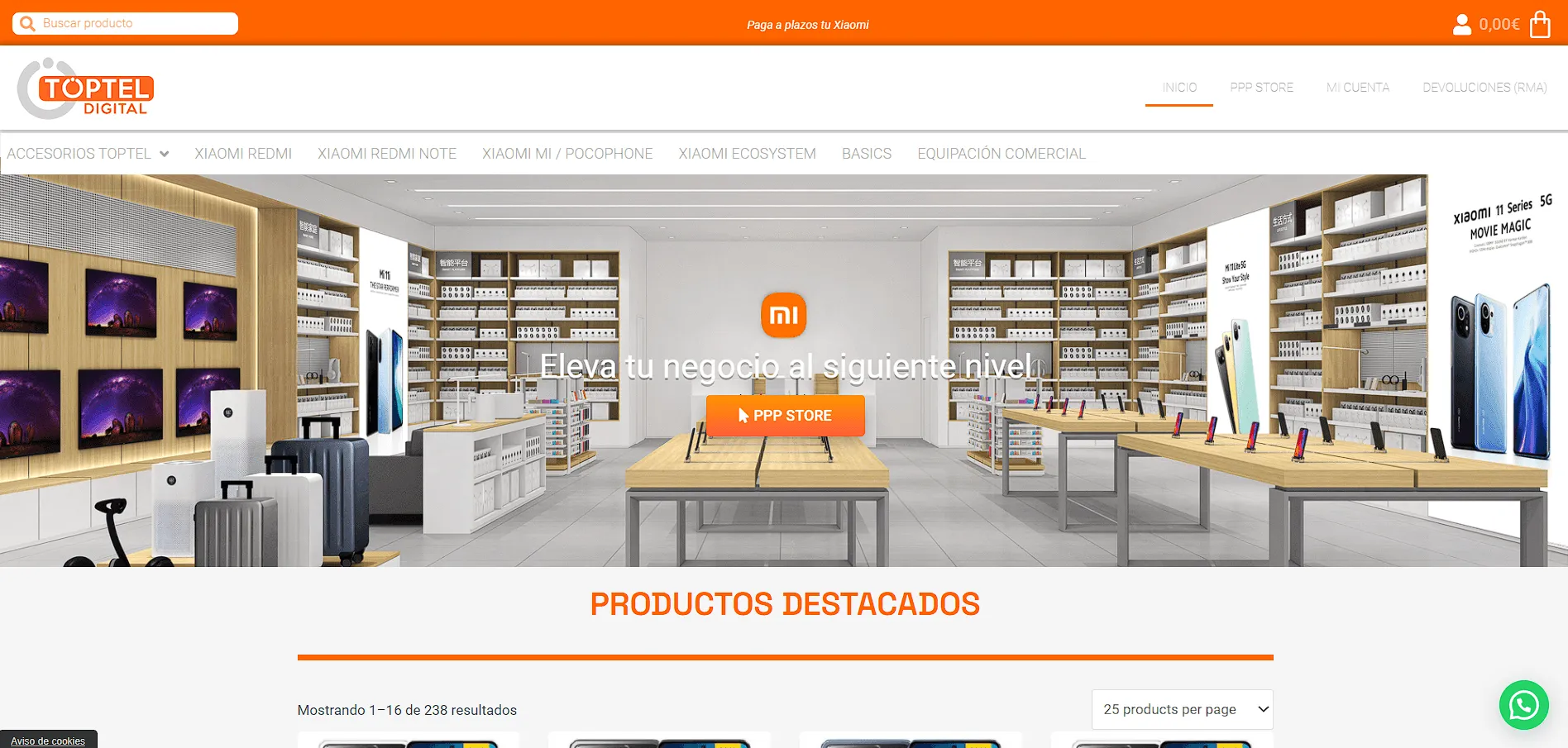Diseño web en Vigo 2 Web de Toptel B2B en Vigo