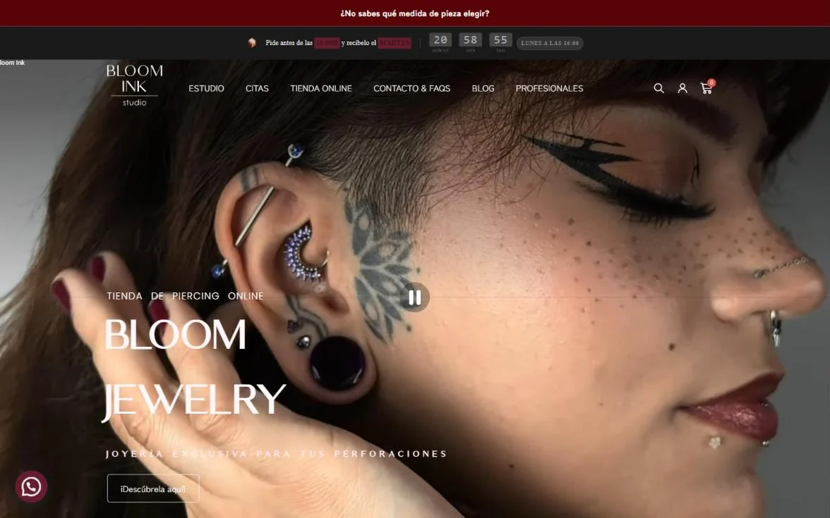 Proyecto web de Bloom Ink Studio (Segovia)