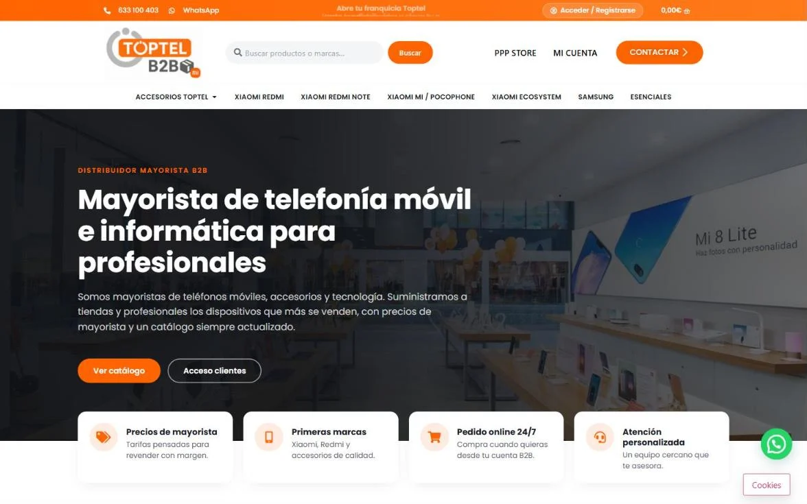 Proyecto web de Toptel B2B (Vigo)
